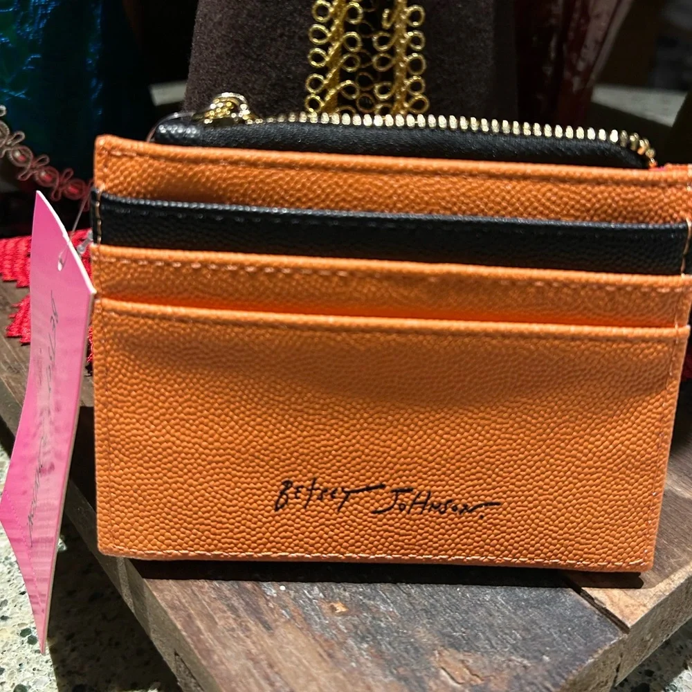 NWT-Betsey Johnson Mini Wallet-Orange basketball Theme - Picture 4 of 7